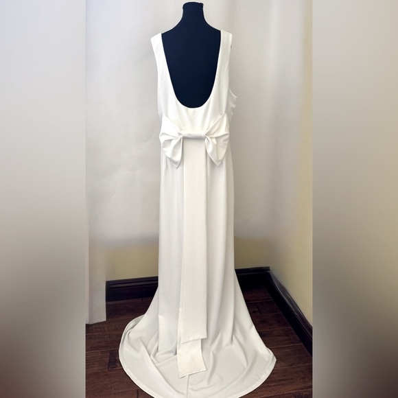 Lulus Loving Fate White Bow‎ Square Neck Backless Maxi Dress, Size 2XL - Picture 9 of 16